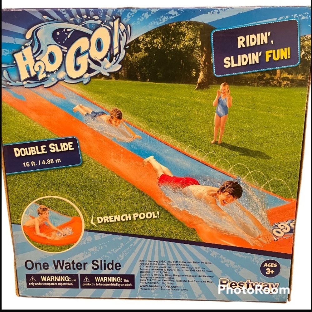 H2O Go Water Lawn Slides Sprinkler Kids Adults Garden Backyard Double Racer. - Picture 3 of 5